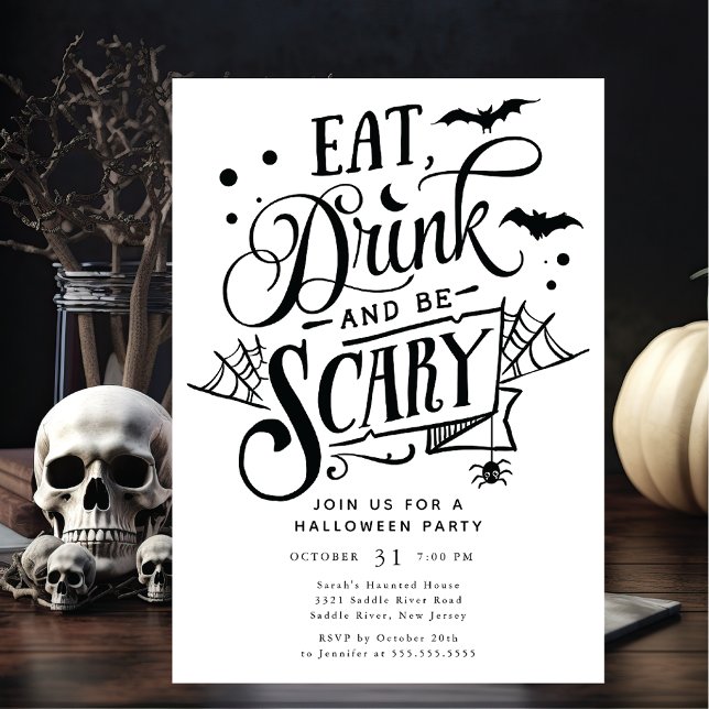 Invitación Come Bebida Y Da Miedo Halloween (Subido por el creador)
