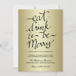 Invitación Come Bebida Y Sé Feliz Fiesta De Navidad