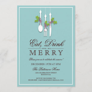 Invitación Come bebida y sé Feliz Navidad