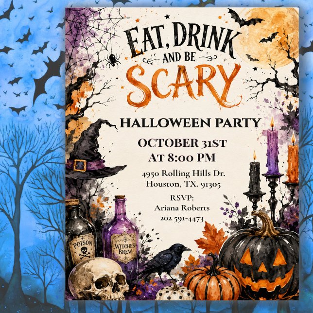 Invitación Come Come Be Asustado Halloween (Subido por el creador)