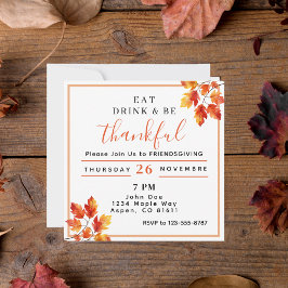 Invitación come come y dé gracias Día de Acción de Gracias co