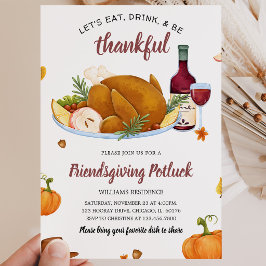 Invitación Come Comer Dar Gracias Día de Acción de Gracias