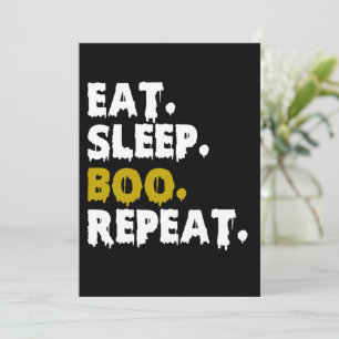 Invitación Come Duerme Boo Repite - Divertido Halloween 2022