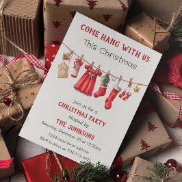 Invitación Come Hang With Us Funny Christmas Party Invitation