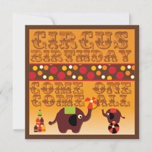 Invitación Come One Come All Circus Birday Invita