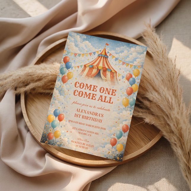 Invitación Come One Come All Circus Birthday (Subido por el creador)