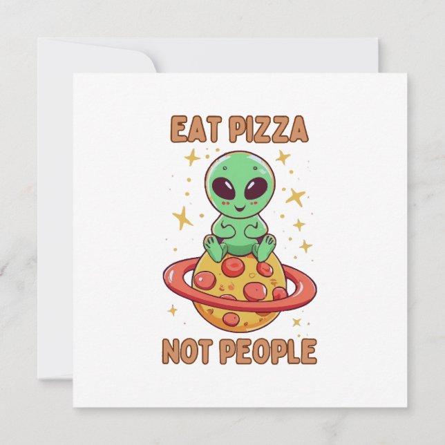 Invitación Come pizza no personas (Reverso)