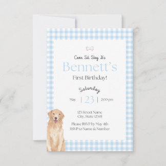 Invitación Come Sit Stay Birthday Invitation