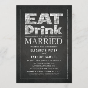 Invitación Come una bebida y cásate con un Boda creativo únic