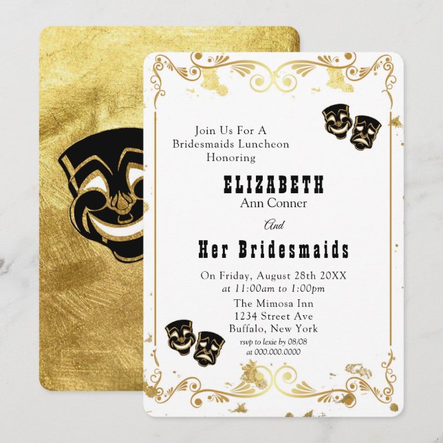 Invitación Comedia de oro negro y tragedia para las damas de  (Anverso / Reverso)