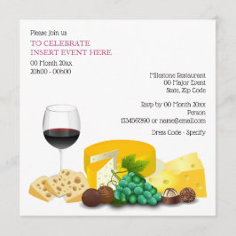 Invitación Comedor fiesta de cócteles de queso