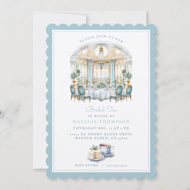 Invitación Comedor formal | Té de novia (Anverso)