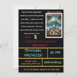 Invitación ¡Comencemos esta fiesta de pandas!