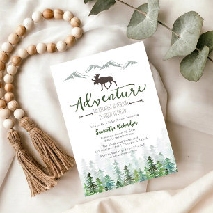 Invitación Comencemos la aventura Bosque Baby Shower