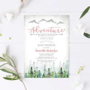 Invitación Comencemos la aventura del bosque para baby shower