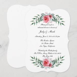 Invitación Comensal de degustación del follaje rosa de la veg