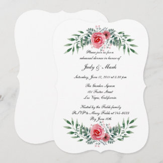 Invitación Comensal de degustación del follaje rosa de la veg