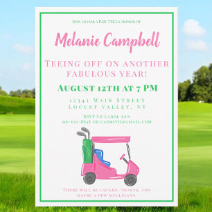 Invitación Comenzando otro año fabuloso Cumpleaños de golf