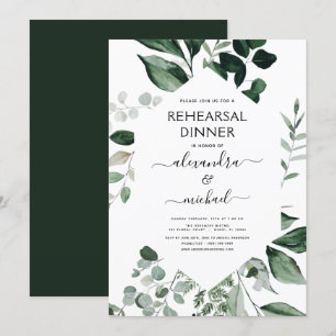 Invitación Comenzar la cena Foliage Greenery Elegante Invitat