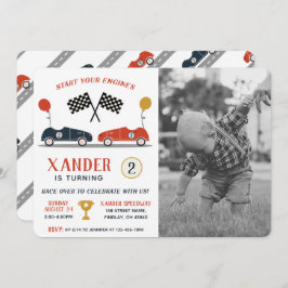 Invitación Comenzar tu motor Race Car Birday Any Age Photo