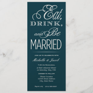 Invitación Comer, beber, casarse