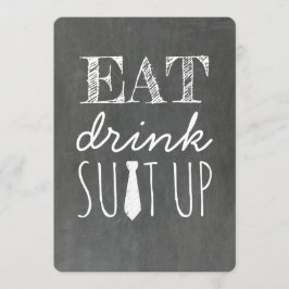 Invitación Comer Beber Suit Up Funny Groomsman