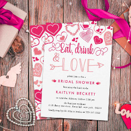 Invitación "Comer, beber y amar" El día de San Valentín ducha