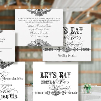 Invitación Comer, beber y casarse con un Boda formal