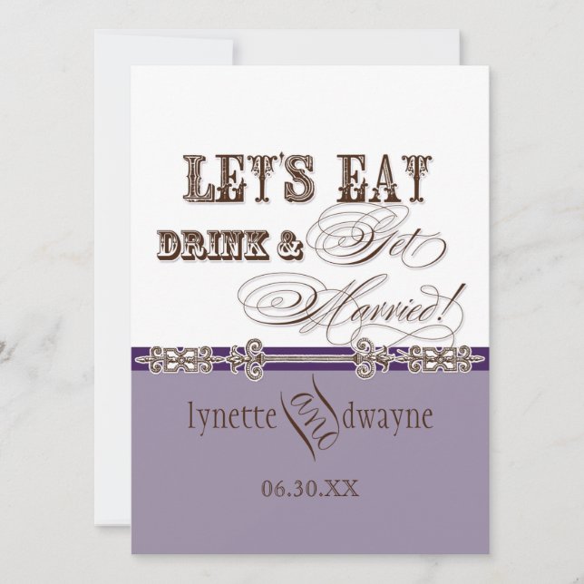 Invitación Comer, beber y casarse con una novia casada (Anverso)