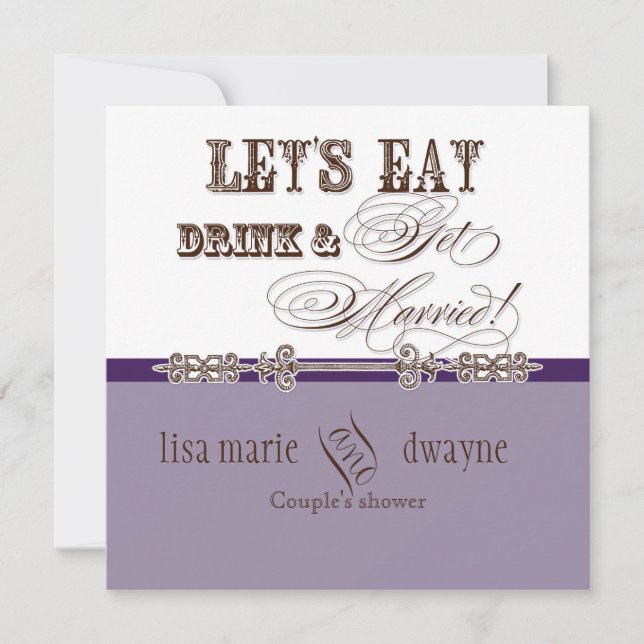 Invitación Comer, beber y conseguir parejas casadas Invitació (Anverso)