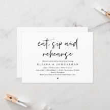 Comer, beber y ensayar, cena de ensayo Boda