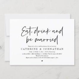 Invitación Comer, beber y estar casado Boda ensayar la cena