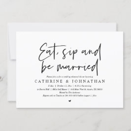 Invitación Comer, beber y estar casado Boda ensayar la cena