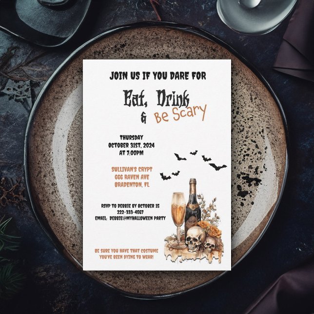 Invitación Comer, beber y ser aterrador en la fiesta de Hallo (Subido por el creador)