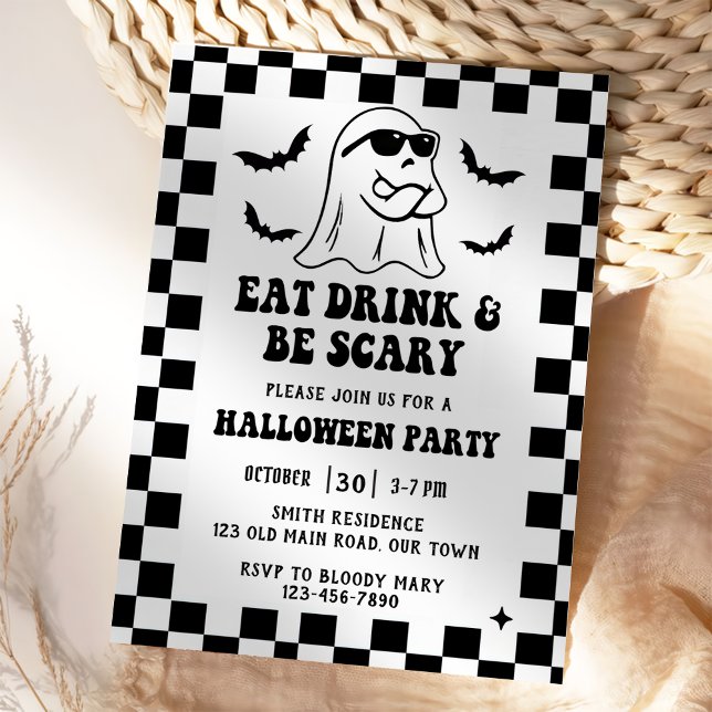 Invitación Comer, beber y ser aterrador fiesta de Halloween (Subido por el creador)