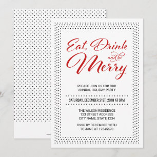 Invitación Comer, beber y ser fiesta de feriado