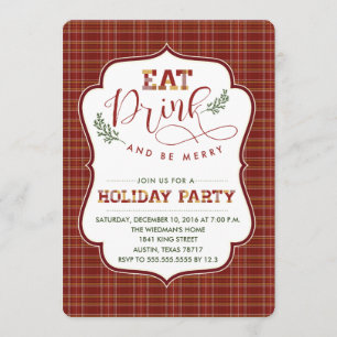 Invitación Comer, Beber Y Ser Invitado De Fiesta De Merry
