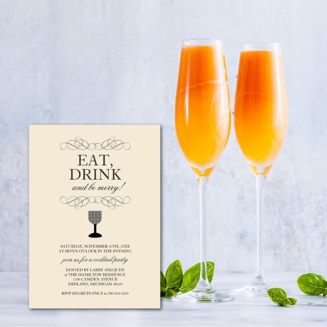 Invitación Comer, beber y ser una fiesta de cócteles (Subido por el creador)