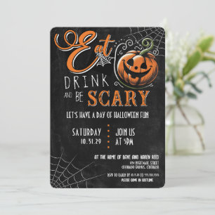 Invitación Comer, beber y tener miedo de la fiesta de Hallowe
