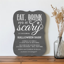 Invitación Comer, beber y tener miedo de la fiesta de Hallowe