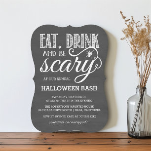 Invitación Comer, beber y tener miedo de la fiesta de Hallowe
