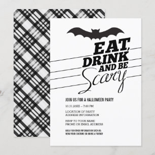Invitación Comer, beber y tener miedo - Fiesta de Halloween
