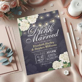 Invitación Comer bebida y casarse Boda ligero de cuerda de fl