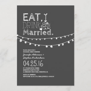 Invitación Comer Bebida Y Casarse Cena De Ensayos