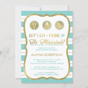 Invitación Comer Bebida y estar casada con la invitación, Fau