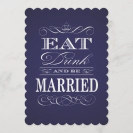 Invitación Comer bebida y estar casada con un Boda de color P