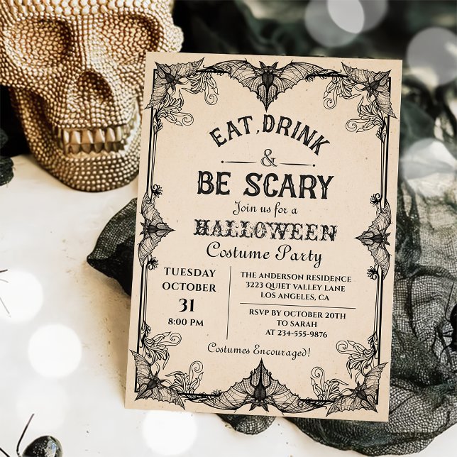 Invitación Comer Bebida Y Ser Asustada Fiesta Halloween (Subido por el creador)
