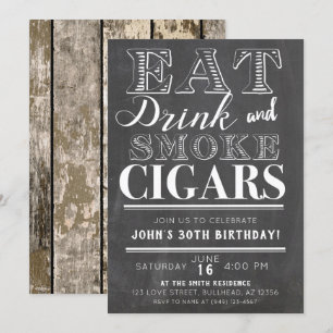 Invitación Comer bebidas y cigarrillos de humo Cualquier invi