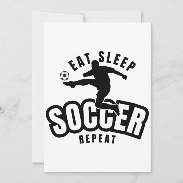 Invitación comer dormir fútbol repetir  (Anverso)