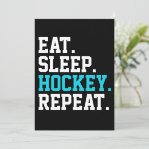 Invitación Comer Dormir Hockey Repetir -Amantes del Hockey
